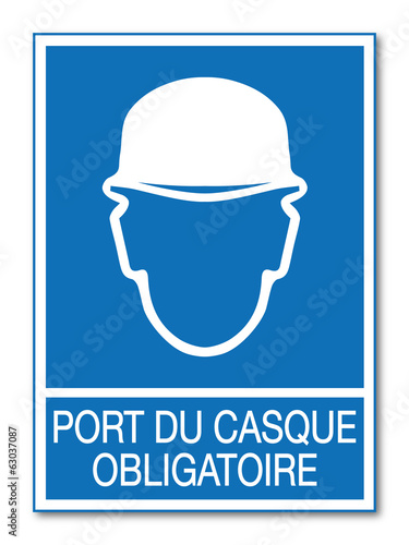 Panneau port du casque obligatoire.