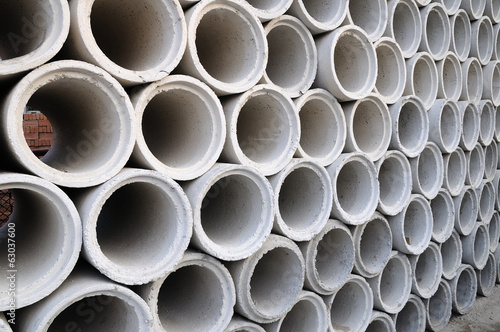 Concrete pipes stacking  background and pattern