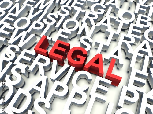 Word Legal in red. Keyword concept.