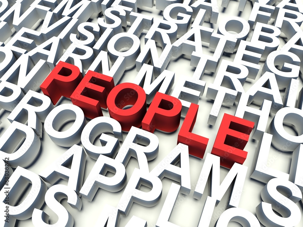 Word People in red. Keyword concept. Word People in red. Keyword concept.
