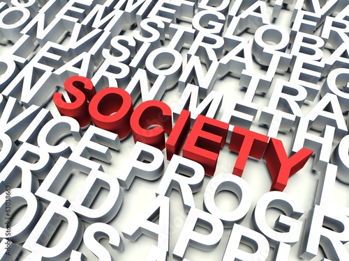 Word Society. Keyword concept.