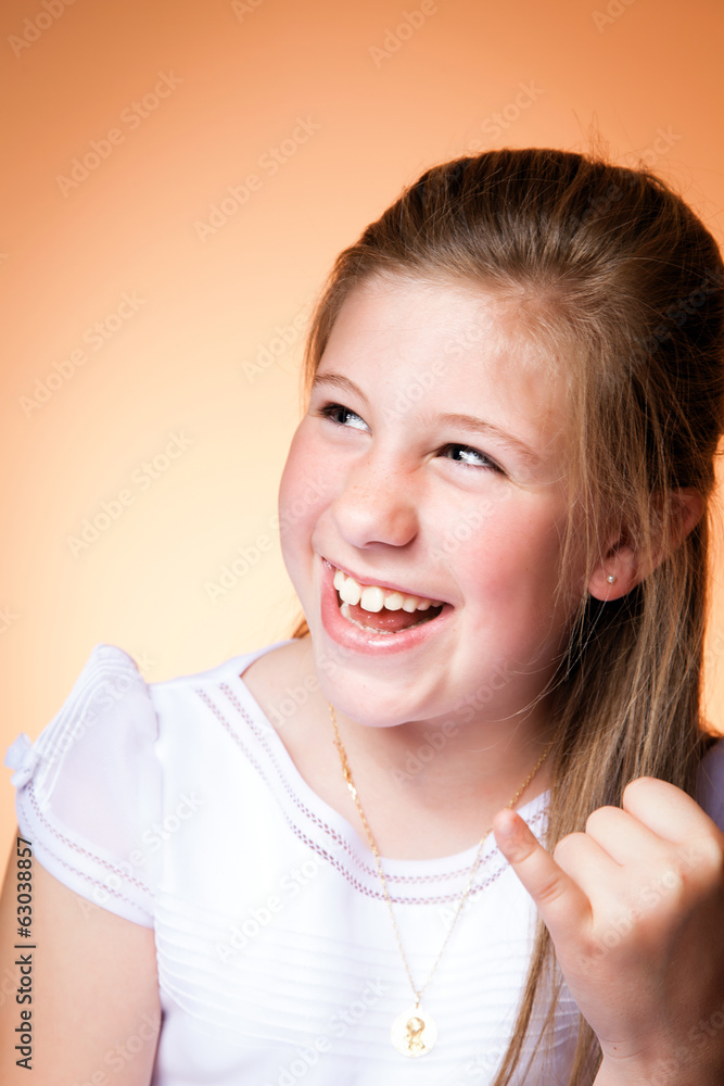 Girl in her First Communion Day Girl in her First Communion Day
