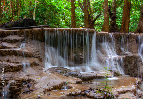 Wodospad w głębokiej dżungli lasów tropikalnych