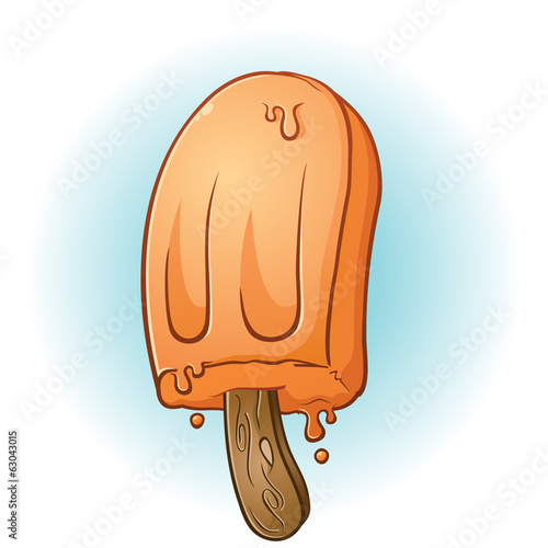 Orange Popsicle Cartoon Illustration