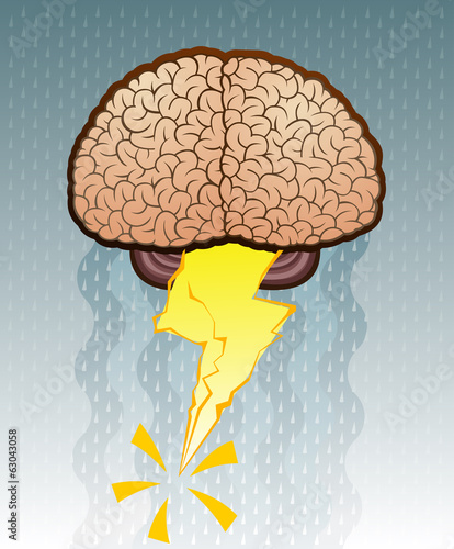 Brain Storm Cartoon Illustration