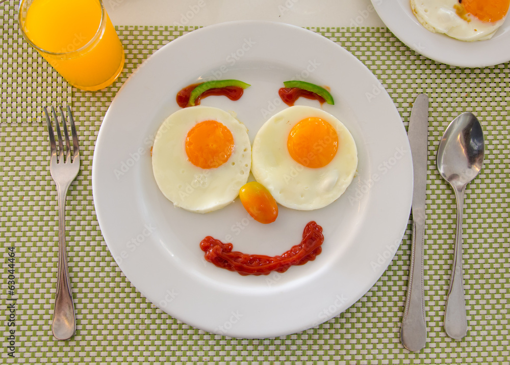 Happy Face Frying Eggs breakfast Happy Face Frying Eggs breakfast