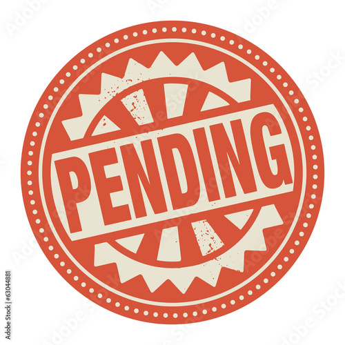 Abstract stamp or label with the text Pending written inside