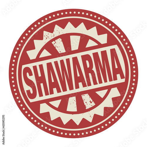 Abstract stamp or label with the text Shawarma written inside