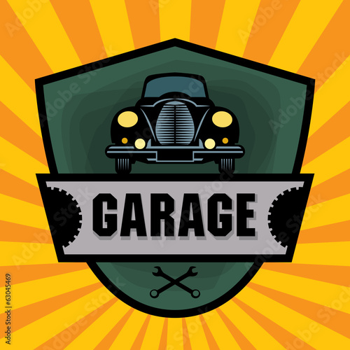 Vintage Garage sign, vector illustration