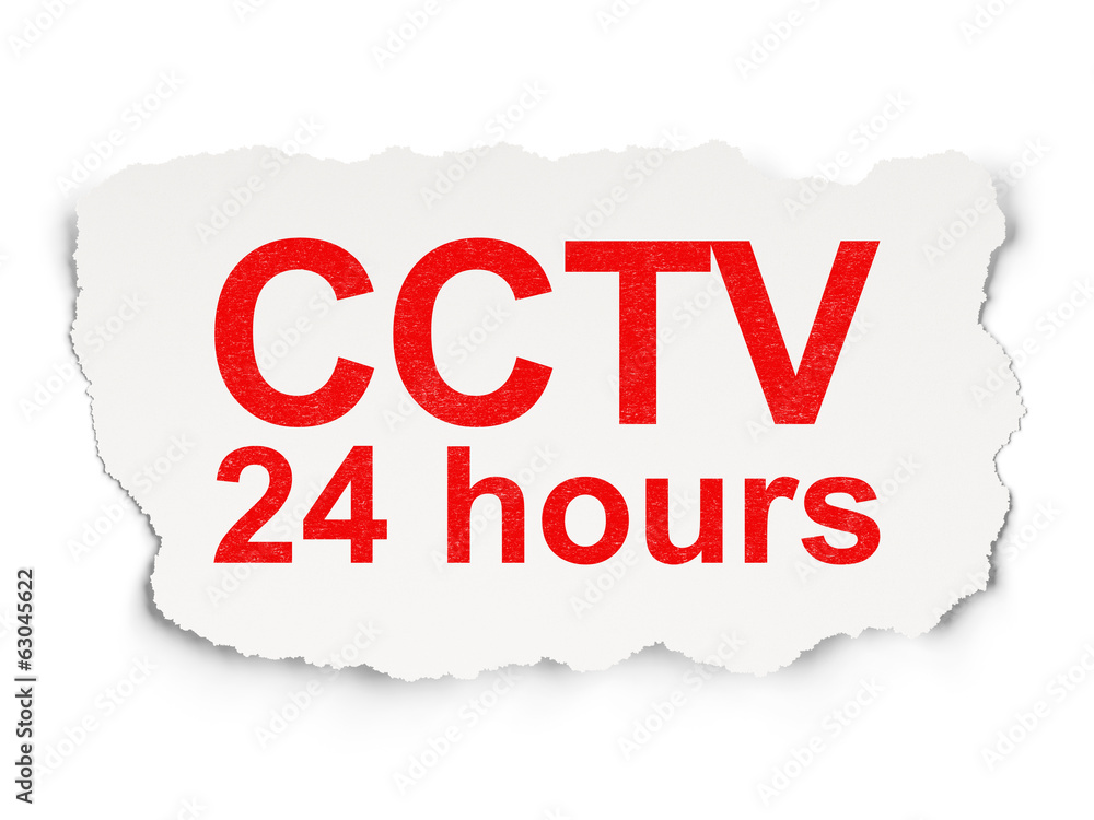 Security concept: CCTV 24 hours on Paper background Security concept: CCTV 24 hours on Paper background