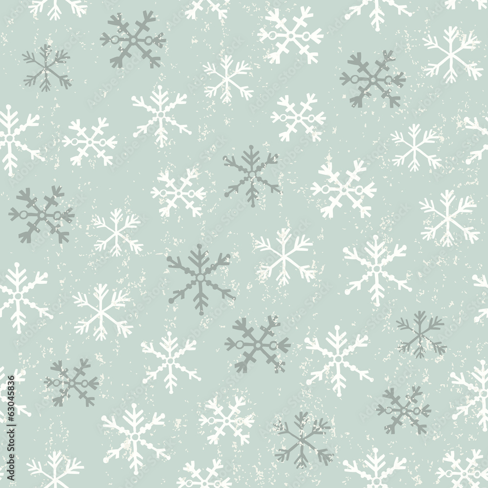 Snowflake retro seamless background
