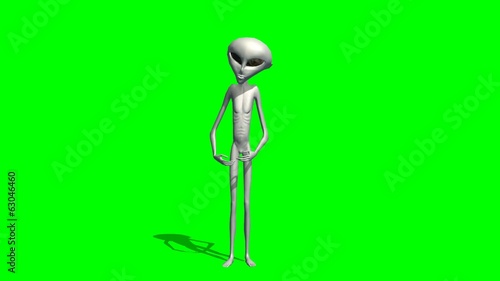 Alien talking -  green screen