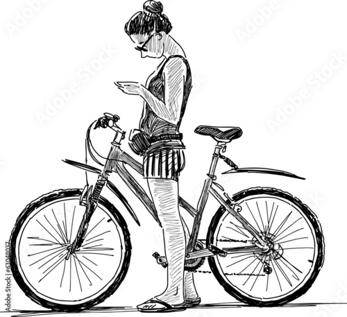 girl with a bike photo