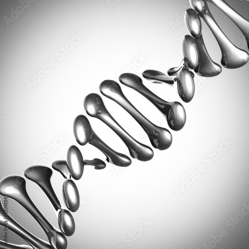 DNA model on gray background