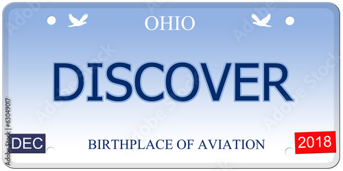 Obraz na płótnie Discover Ohio Imitation License Plate