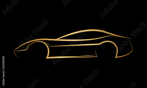 Golden abstract car logo