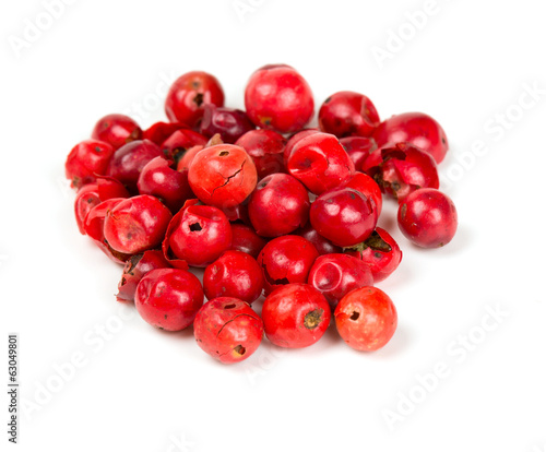 pink peppercorn isolated on white