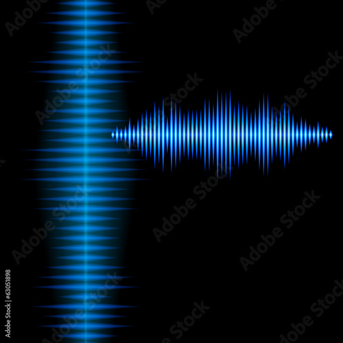 Blue shiny sound waveform background