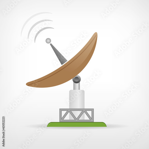 Isolated satellite communication parabolic antenna icon