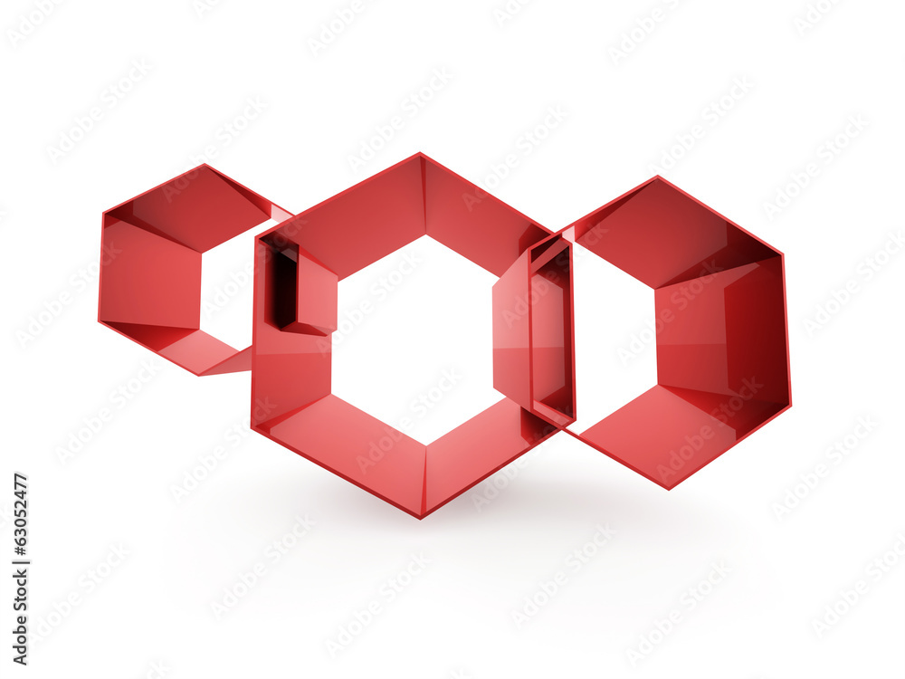 Red abstract hexagonal cell background Red abstract hexagonal cell background