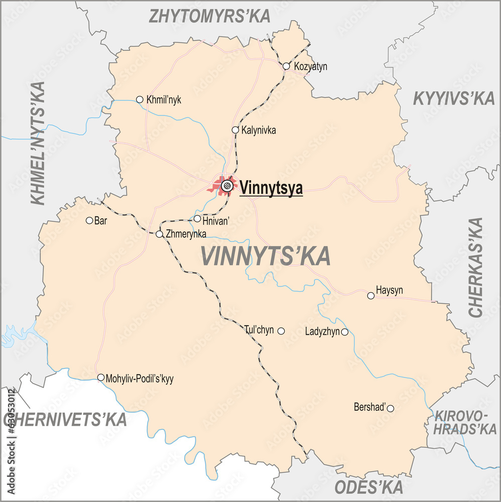 Map of Vinnytsia Oblast