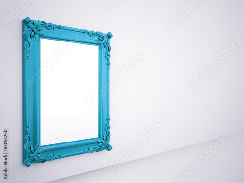 Blue mirror frame rendered