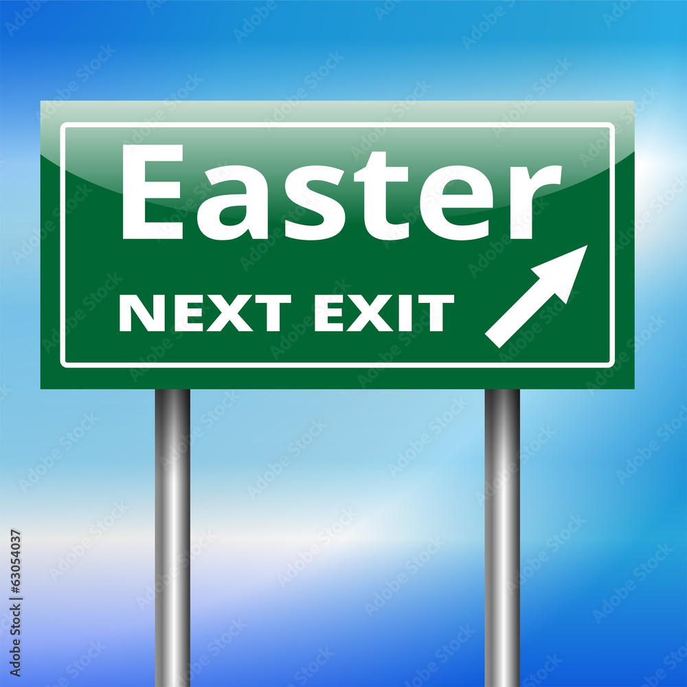Easter Next Exit Highway green road sign Easter Next Exit Highway green road sign