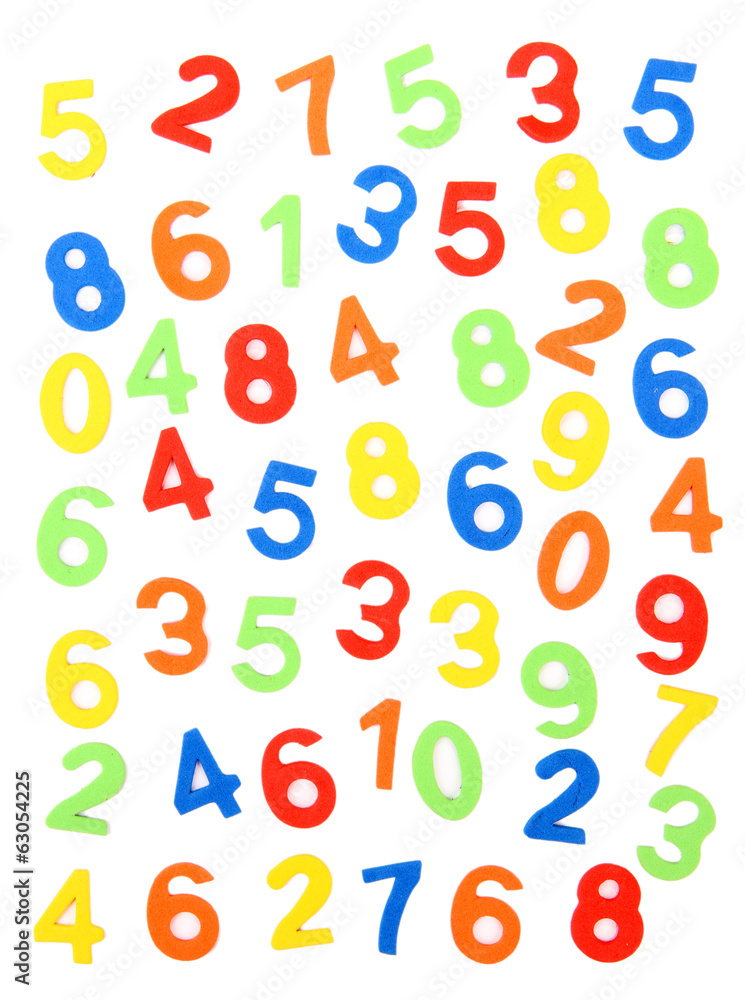 Colorful numbers, isolated on white Colorful numbers, isolated on white