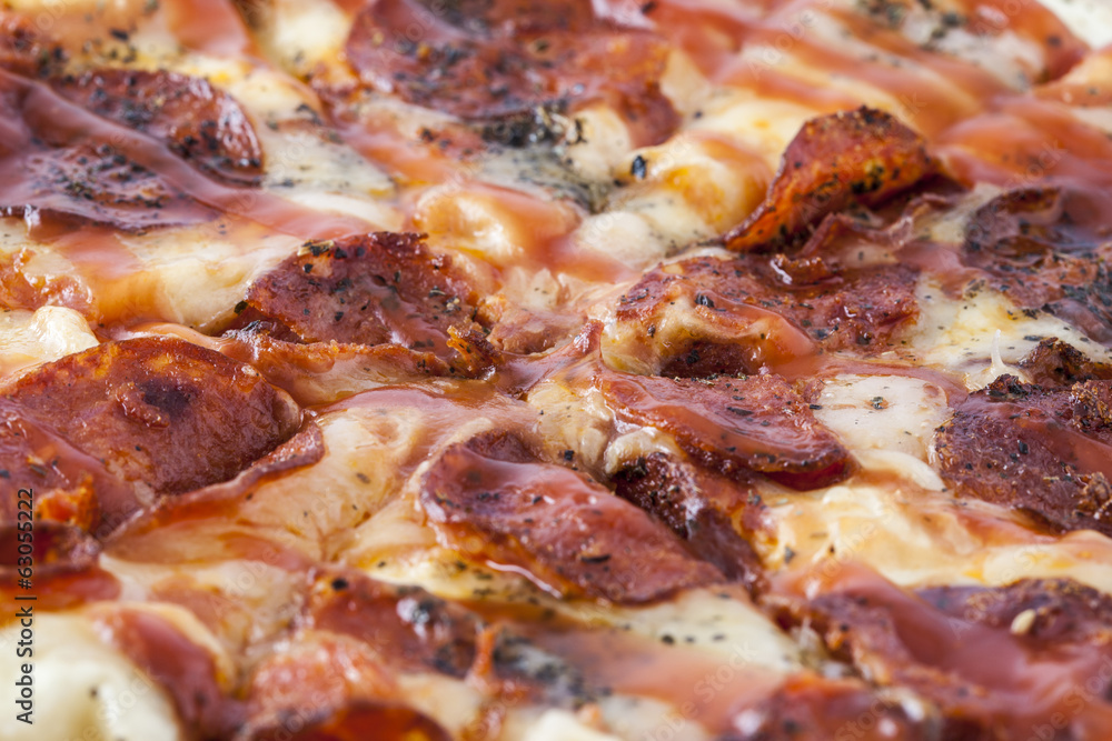 Peperoni pizza pie closeup Peperoni pizza pie closeup