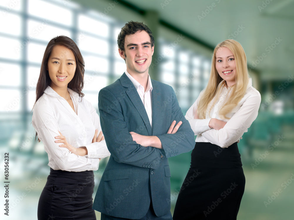Three business professionals crossing arms posture Three business professionals crossing arms posture