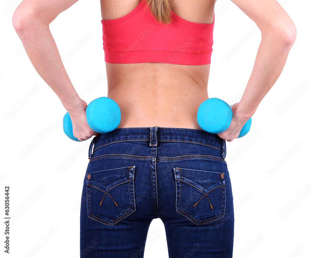Young beautiful fitness girl exercising with dumbbells, Young beautiful fitness girl exercising with dumbbells,