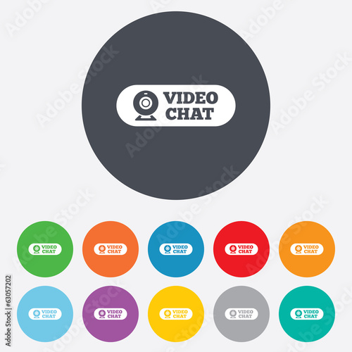 Video chat sign icon. Webcam video talk.