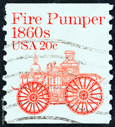 Amoskeag fire pumper, 1860s (USA 1981) photo