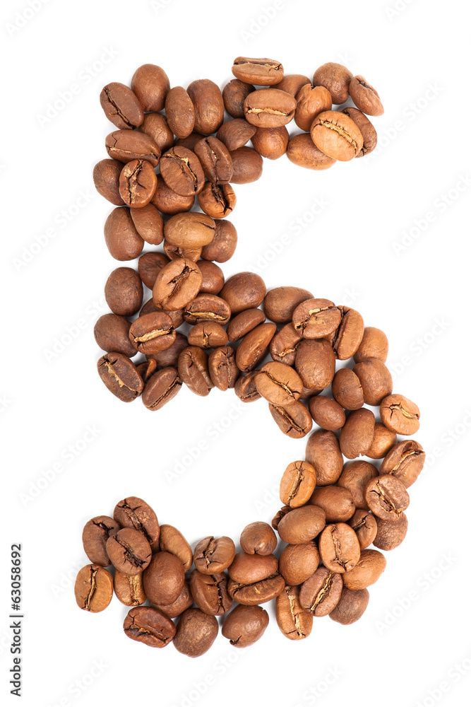 Number from coffee beans Number from coffee beans
