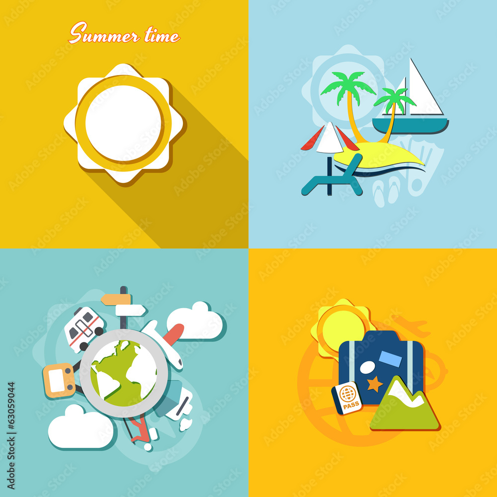 flat set travel backgrounds flat set travel backgrounds