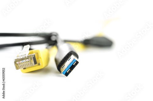 USB and Ethernet cable