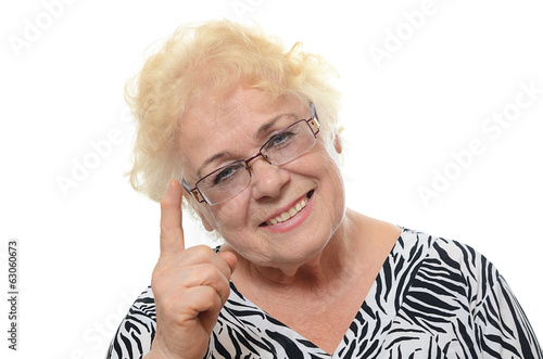 Portrait of old woman isolated on white background