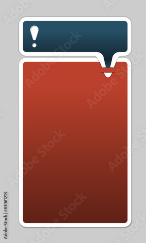 two frames  for entering text with exclamation mark