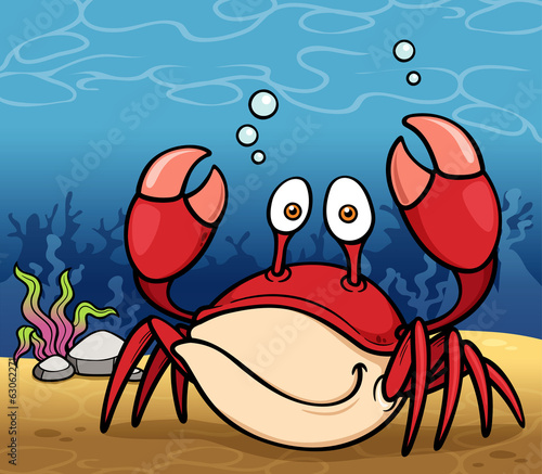Vector illustration of Cartoon crab