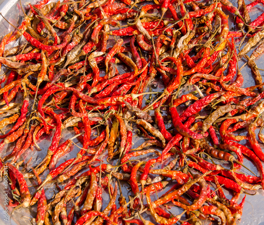 Dried red chilli, food ingredient