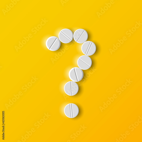 question mark of the pills