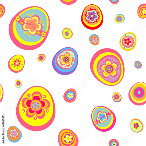Easter wallpaper with funny colorful eggs