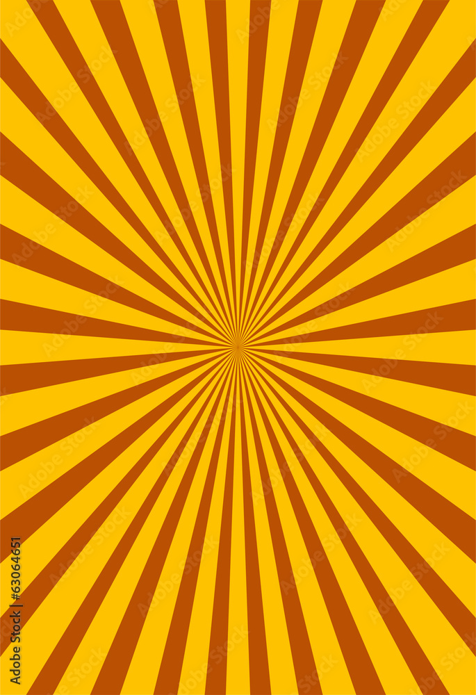 Obraz premium Colorful yellow and brown ray sunburst style abstract background
