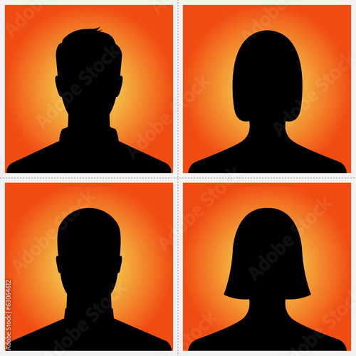 Man and woman silhouette avatar profile pictures