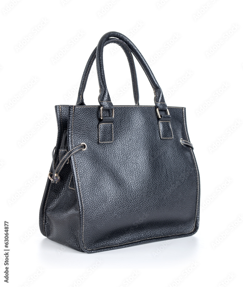 Naklejka premium Black briefcase isolated on the white