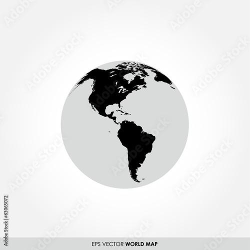 World map on globe icon