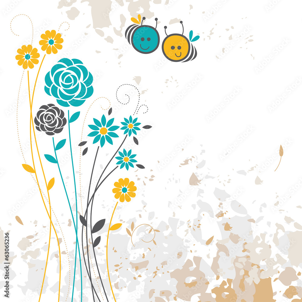 floral background, bee