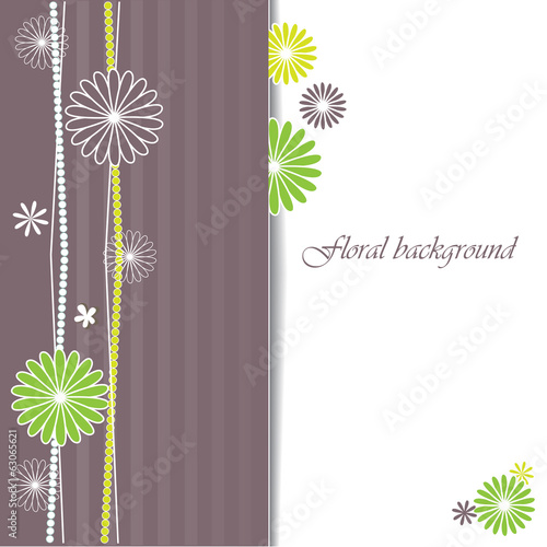 Fototapeta Naklejka Na Ścianę i Meble -  Invitation vintage card with floral elements