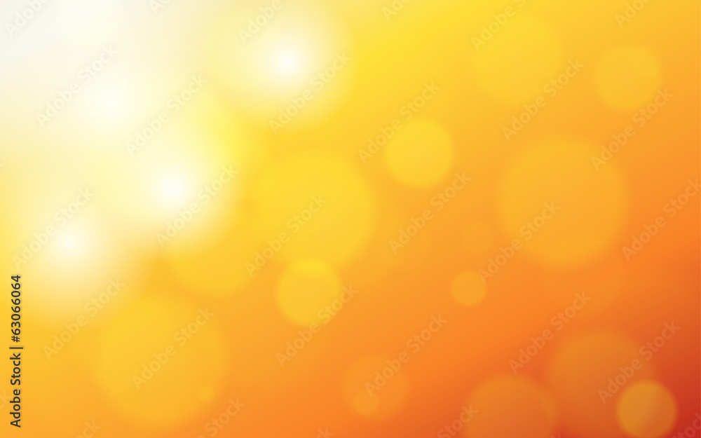 summer orange background with bokeh and lens flare - obrazy, fototapety, plakaty 