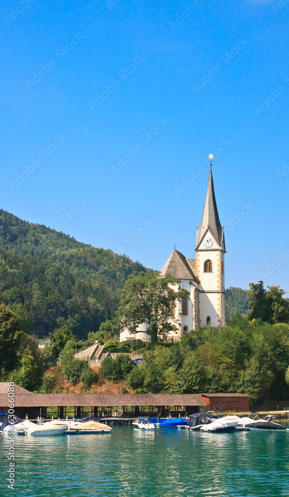 Resort Maria Worth. Church of St. Primus and Felician. Austria
